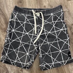 RVCA Men's Black and White Geometric Board Shorts